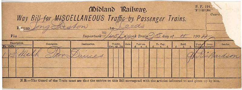 Milk 25-04-04 to Leeds - Prov Dairies (12 galls).jpg - Way Bill: Milk 25-04-04 to Leeds - Prov Dairies (12 galls)